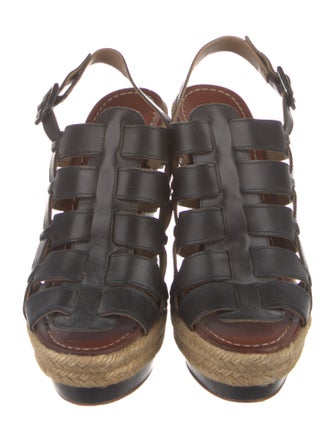 Christian Louboutin Leather Cutout Accent Espadrilles