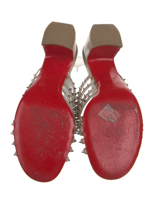 Christian Louboutin Spike Accents Leather Slides