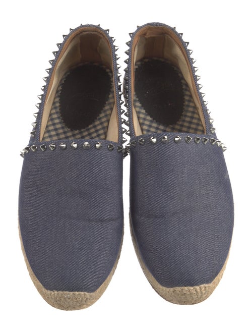 Christian Louboutin Spike Accents Denim Espadrilles