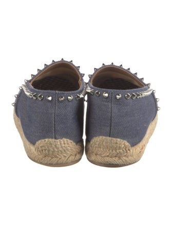Christian Louboutin Spike Accents Denim Espadrilles