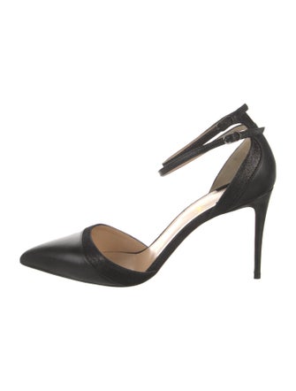 Christian Louboutin Leather Cutout Accent D'Orsay Pumps