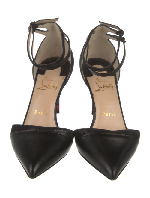 Christian Louboutin Leather Cutout Accent D'Orsay Pumps