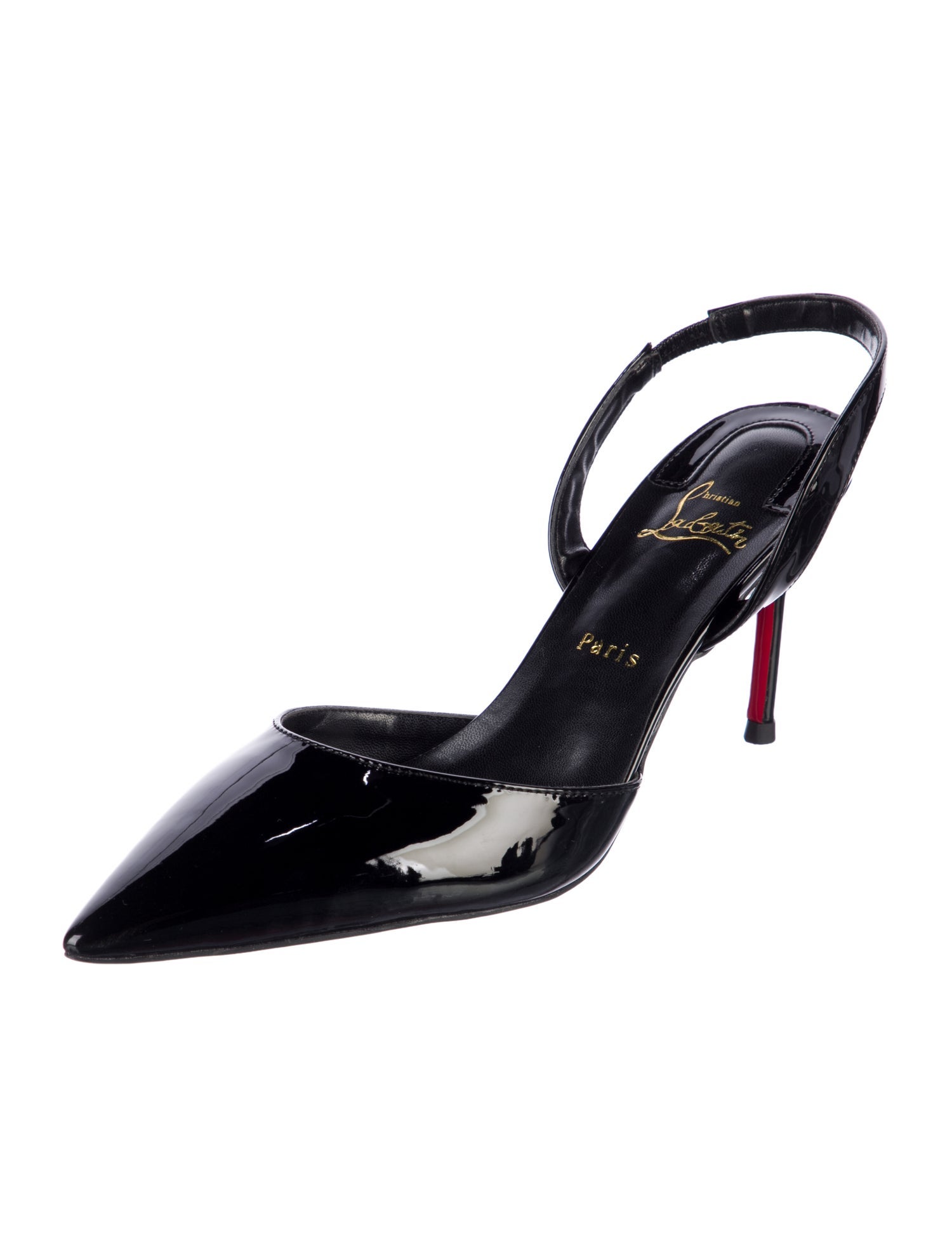 Christian Louboutin Patent Leather Slingback Pumps