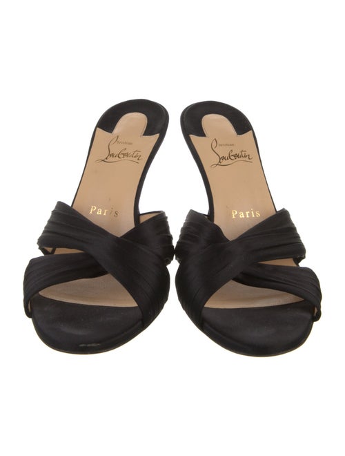 Christian Louboutin Satin Pleated Accents Slides