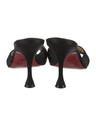 Christian Louboutin Satin Pleated Accents Slides