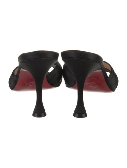 Christian Louboutin Satin Pleated Accents Slides