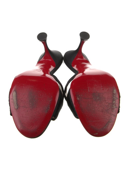 Christian Louboutin Satin Pleated Accents Slides