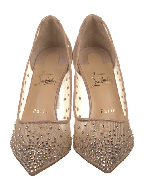 Christian Louboutin Mesh Crystal Embellishments Pumps