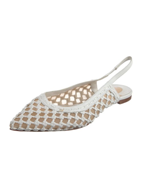 Christian Louboutin Leather Mesh Accents Slingback Flats
