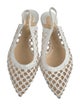 Christian Louboutin Leather Mesh Accents Slingback Flats