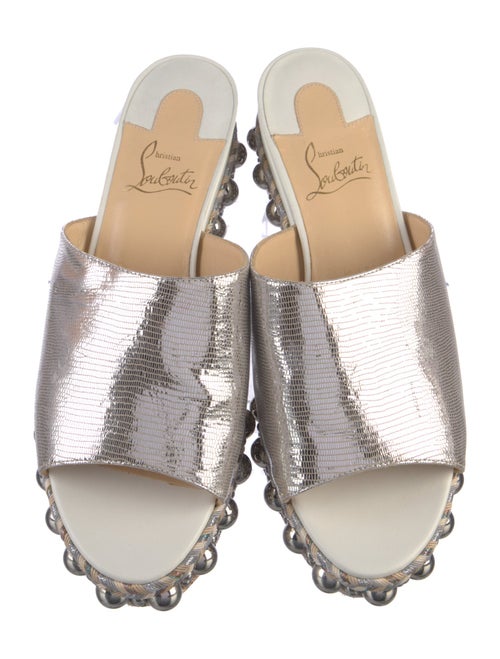 Christian Louboutin Leather Beaded Accents Espadrilles