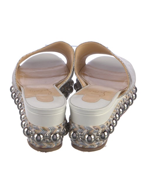 Christian Louboutin Leather Beaded Accents Espadrilles