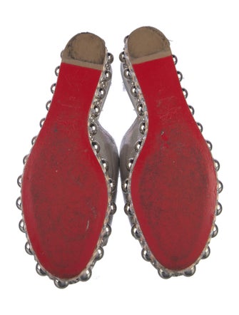 Christian Louboutin Leather Beaded Accents Espadrilles