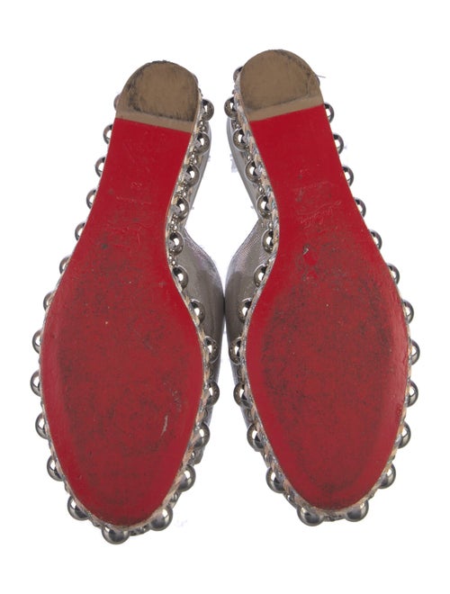 Christian Louboutin Leather Beaded Accents Espadrilles