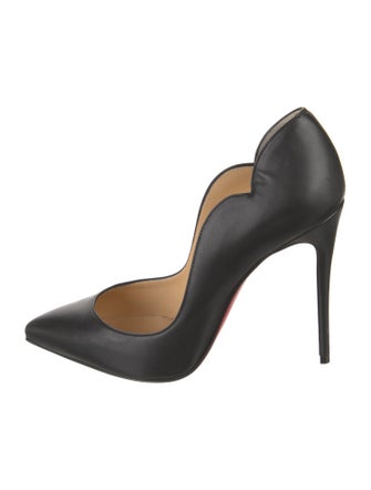 Christian Louboutin Leather Scalloped Accent Pumps