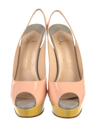 Christian Louboutin Patent Leather Slingback Pumps