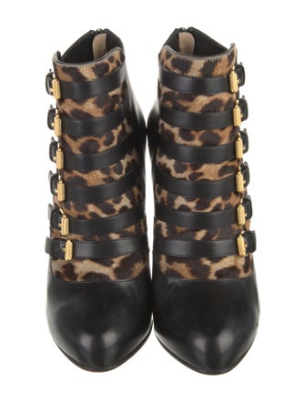 Christian Louboutin Leather Animal Print Boots