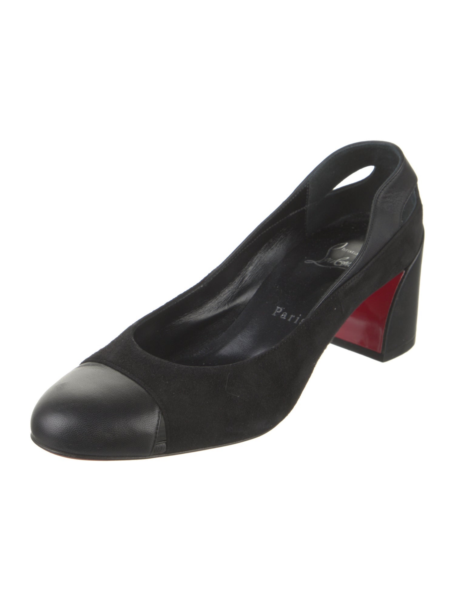 Christian Louboutin Suede Cutout Accent Pumps