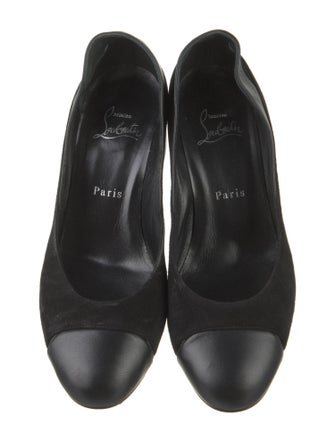 Christian Louboutin Suede Cutout Accent Pumps