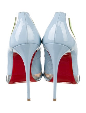 Christian Louboutin Patent Leather Colorblock Pattern Pumps