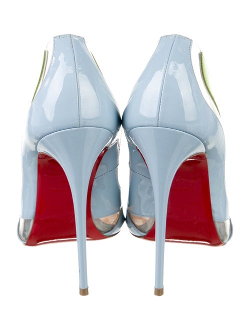 Christian Louboutin Patent Leather Colorblock Pattern Pumps