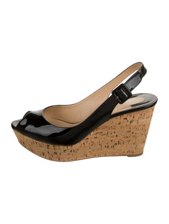 Christian Louboutin Patent Leather Slingback Pumps