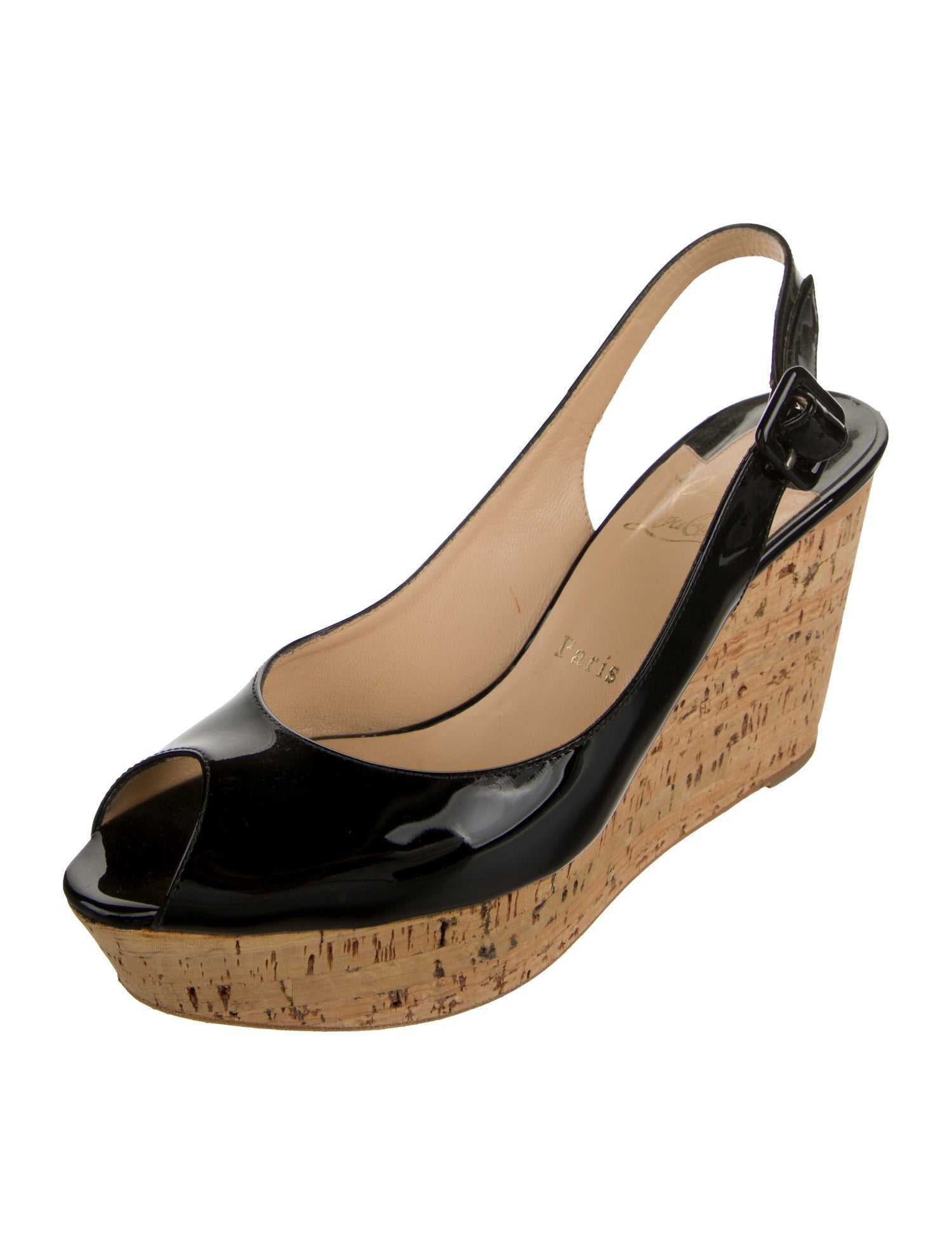 Christian Louboutin Patent Leather Slingback Pumps