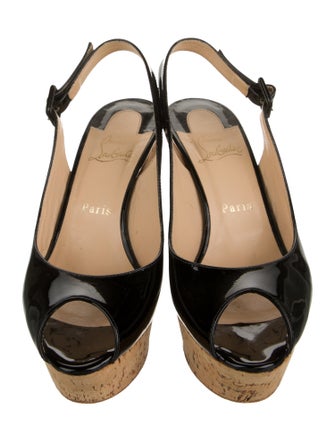 Christian Louboutin Patent Leather Slingback Pumps
