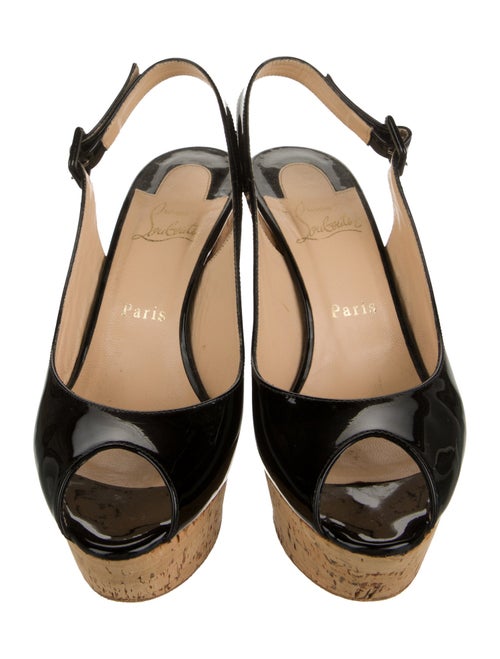 Christian Louboutin Patent Leather Slingback Pumps