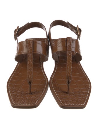 Christian Louboutin Embossed Leather Slingback Sandals