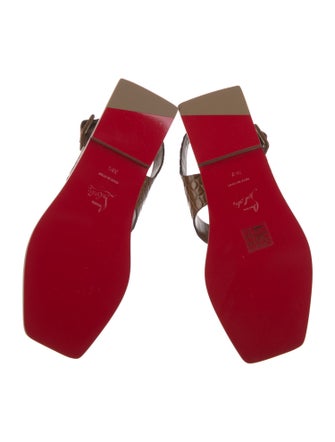 Christian Louboutin Embossed Leather Slingback Sandals