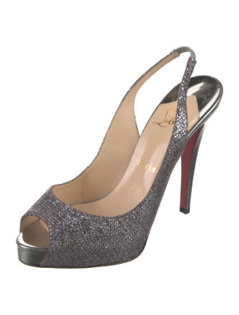 Christian Louboutin Glitter Glitter Accents Slingback Pumps