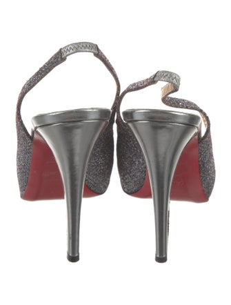 Christian Louboutin Glitter Glitter Accents Slingback Pumps