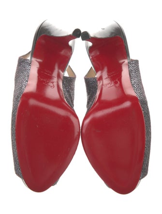 Christian Louboutin Glitter Glitter Accents Slingback Pumps