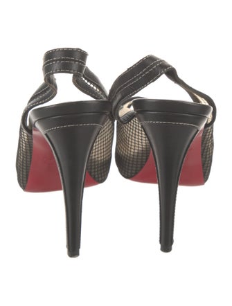 Christian Louboutin Mesh Mesh Accents Slingback Pumps