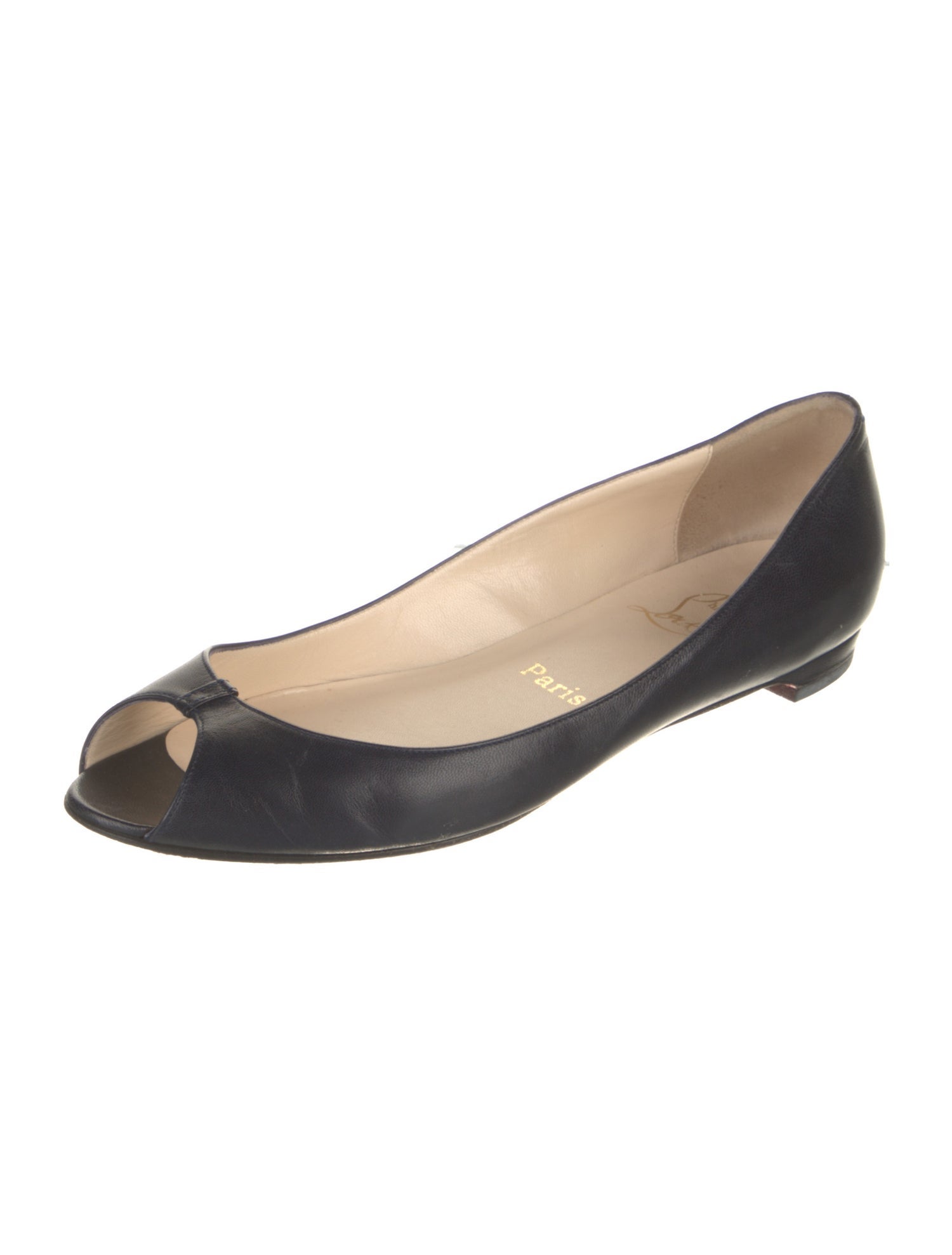 Christian Louboutin Leather Animal Print Ballet Flats