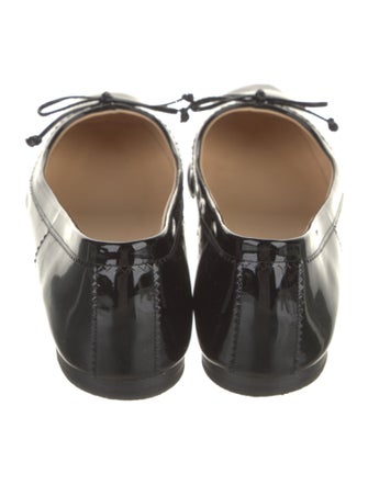 Christian Louboutin Patent Leather Bow Accents Ballet Flats