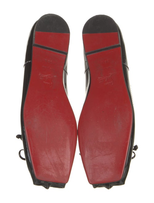 Christian Louboutin Patent Leather Bow Accents Ballet Flats