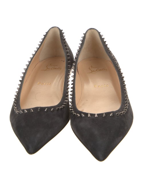 Christian Louboutin Spike Accents Suede Ballet Flats