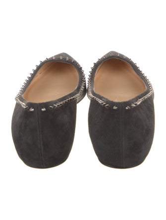 Christian Louboutin Spike Accents Suede Ballet Flats