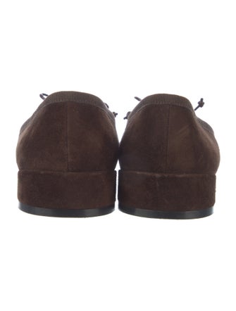 Christian Louboutin Suede Bow Accents Ballet Flats