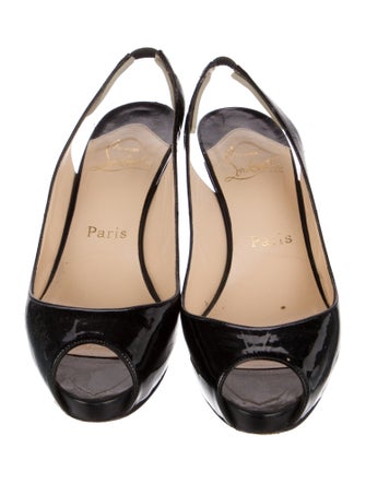 Christian Louboutin Patent Leather Slingback Pumps