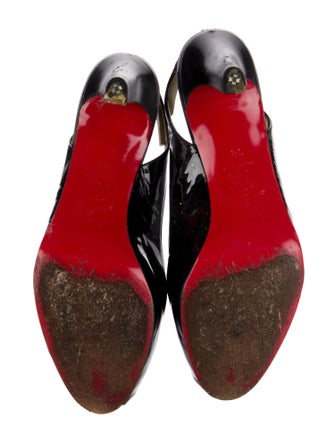 Christian Louboutin Patent Leather Slingback Pumps