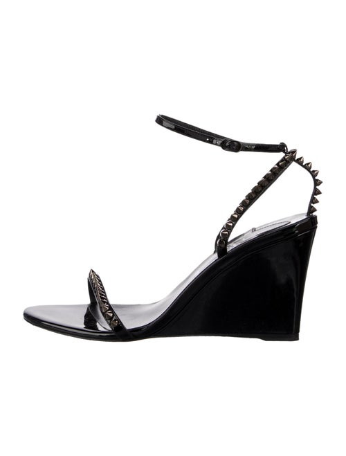 Christian Louboutin Spike Accents Patent Leather Sandals