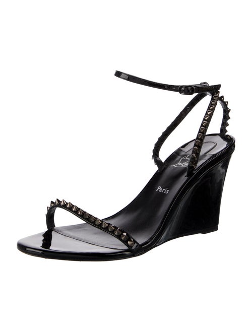 Christian Louboutin Spike Accents Patent Leather Sandals