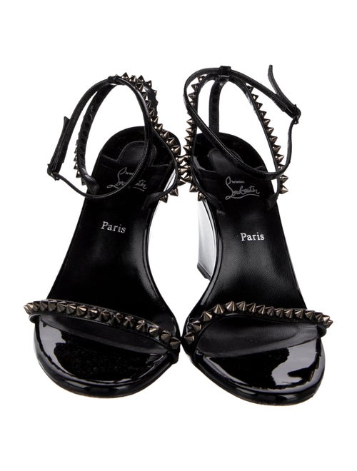 Christian Louboutin Spike Accents Patent Leather Sandals