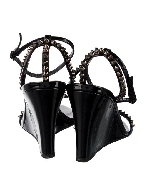 Christian Louboutin Spike Accents Patent Leather Sandals