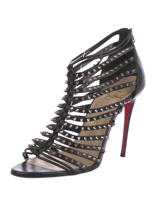 Christian Louboutin Spike Accents Leather Gladiator Sandals
