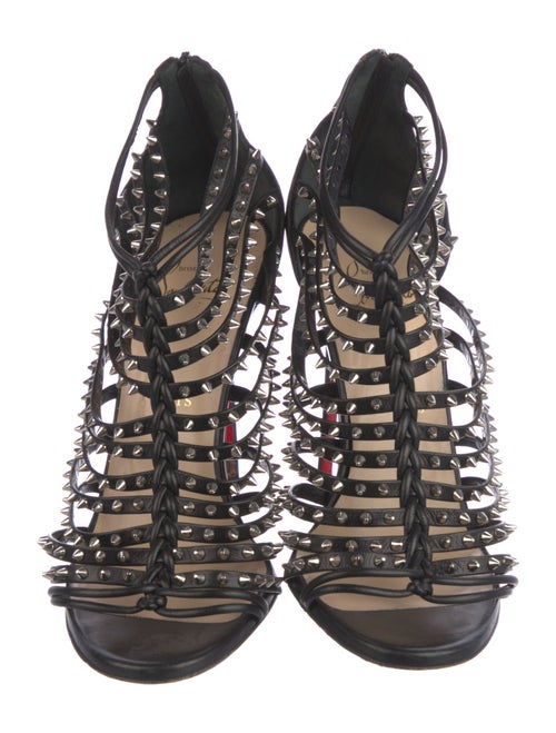 Christian Louboutin Spike Accents Leather Gladiator Sandals