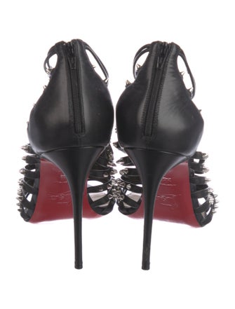 Christian Louboutin Spike Accents Leather Gladiator Sandals